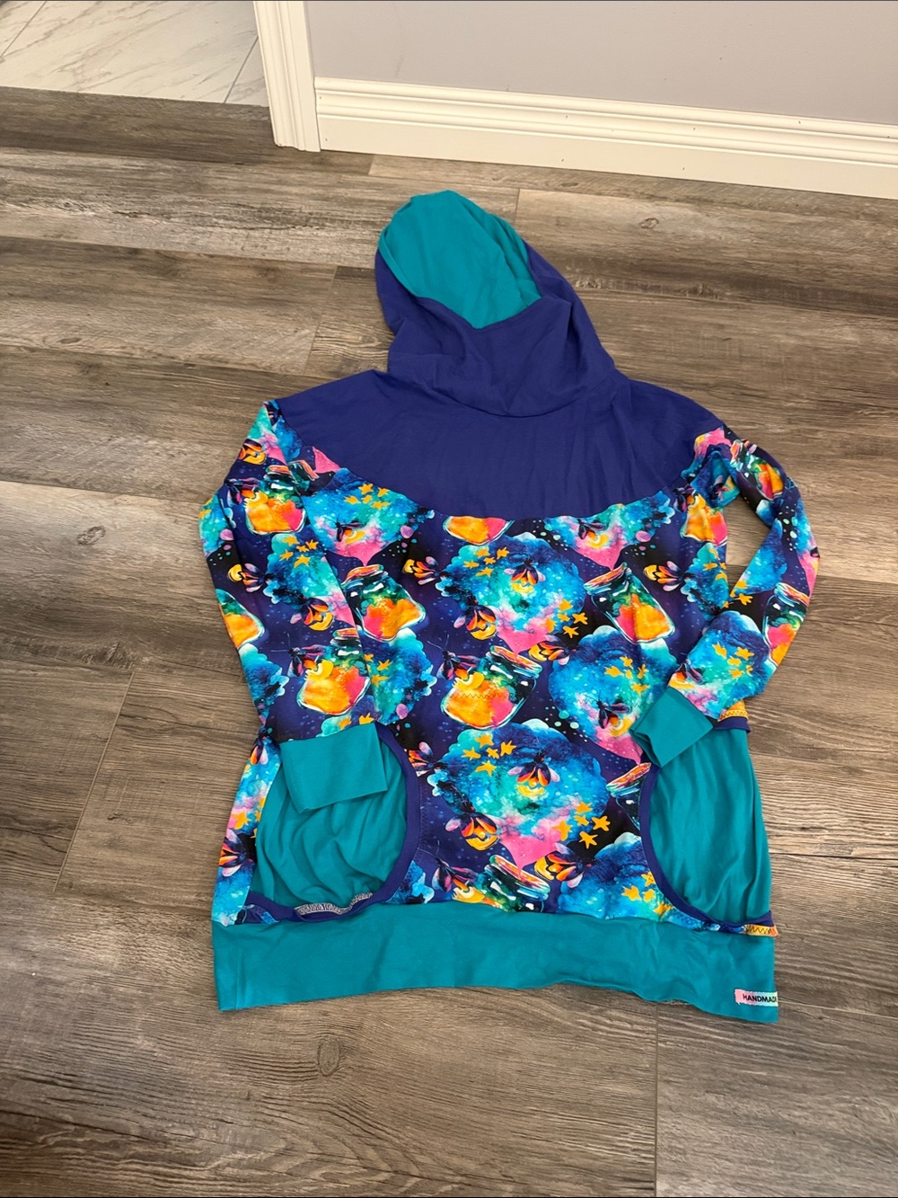 Handmade Women’s Teal Hooded Sweatshirt